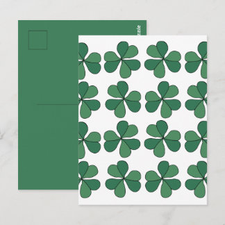 Carte Postale Trèfle Trèfle à Trois Feuilles Motif Vert Chanceux
