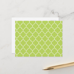 Carte Postale Trellis vert, Quatrefoil, Trellis marocain