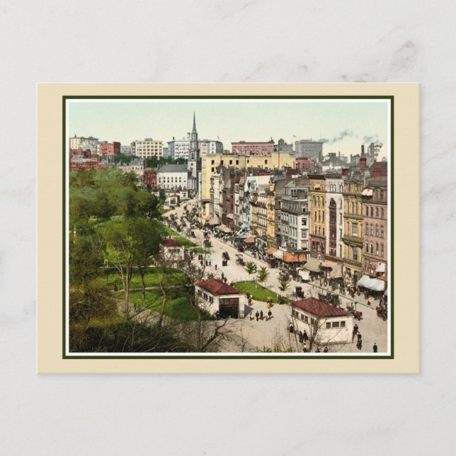 Carte Postale Tremont Street Boston photo de couleur restaurée (Devant)