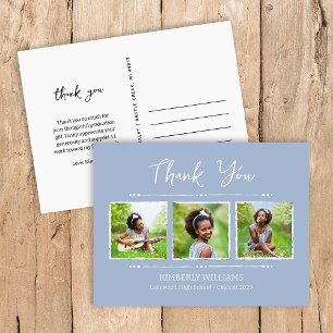 Carte Postale Trendy 3 Photo Collage Merci de graduation