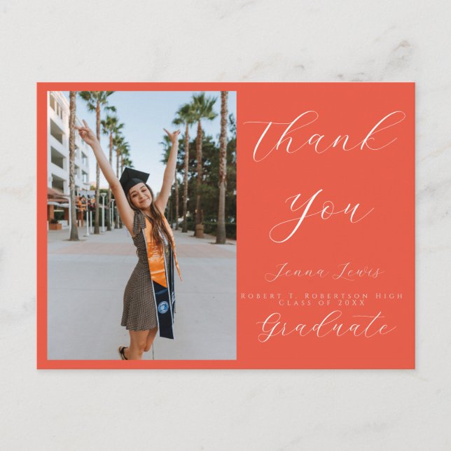 Carte Postale Trendy Script photo superposition Merci Grad (Devant)