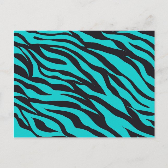 Carte Postale Trendy Turquoise Turquoise Black Zebra Stripes (Devant)