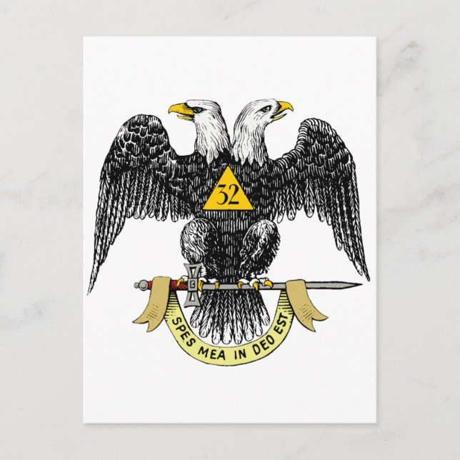 Carte Postale trente-deuxième Noir écossais Eagle de rite de (Devant)
