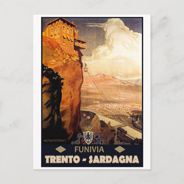 Carte Postale Trento - Téléphérique de Sardagna (Devant)