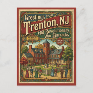 Carte Postale Trenton NJ Caserne de la Guerre Révolutionnaire Vi