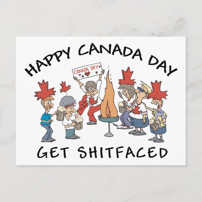 Carte Postale Très amusant Joyeux Jour de la Canade (Devant)