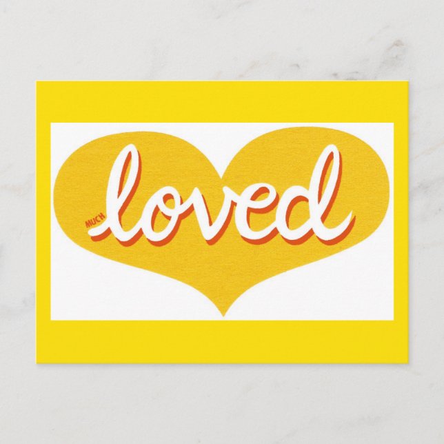 Carte Postale TRÈS APPRÉCIÉ - Cœur d'amour jaune (Devant)