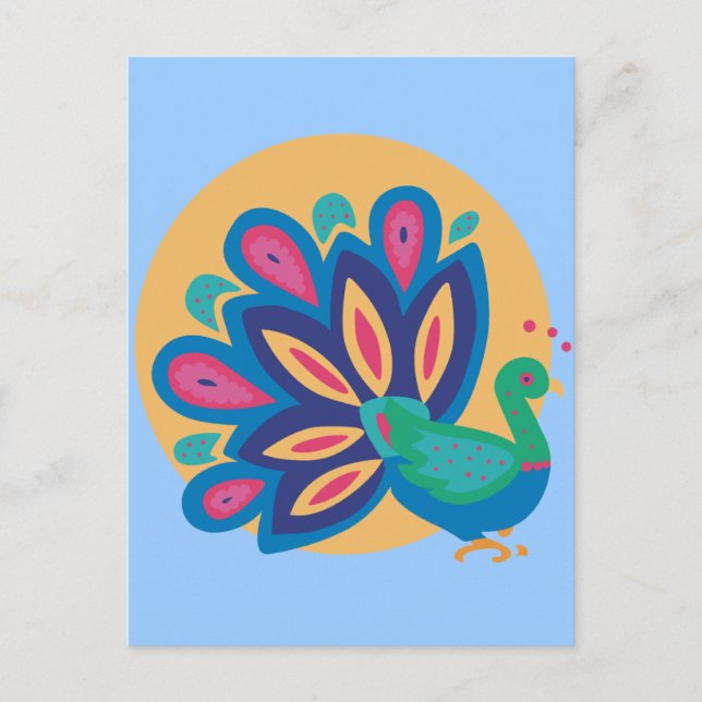 Carte Postale Très beau paon un (Devant)