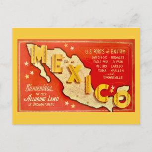 Carte postale très vintage du Mexique