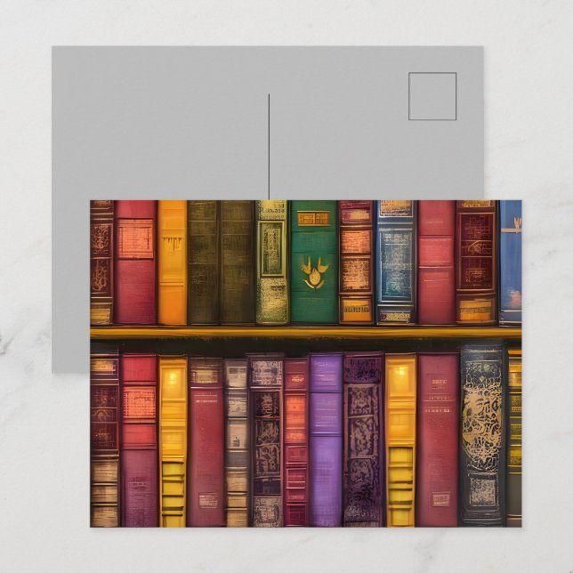 Carte Postale Trésors littéraires - Livres anciens classiques (Devant / Derrière)