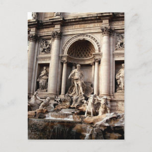 Carte Postale Trevi Fontaine Rome Travel Photocard