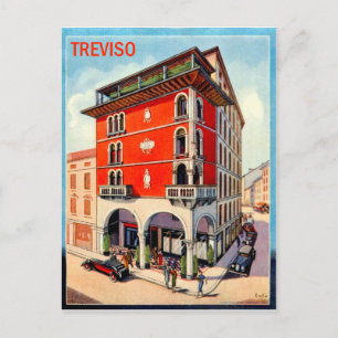Carte Postale Trévise, rue du centre-ville, Italie, voyage vinta