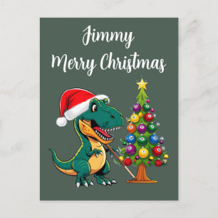 Carte Postale Trex en santa chapeau billiard vert