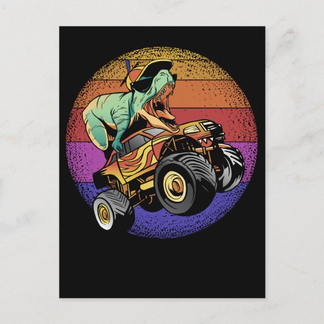 Carte Postale Trex Monster Truck Boys Dinosaur Monster Trucs (Devant)