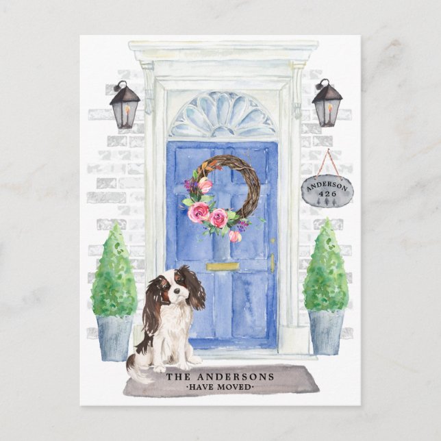 Carte Postale Tri Couleur King Charles Spaniel Moving Faire-part (Devant)