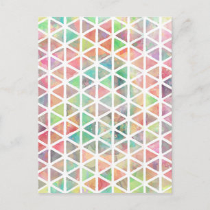 Carte Postale triangles de peinture à l'aquarelle cool