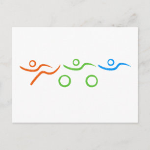 Carte Postale Triathlon cool et design unique