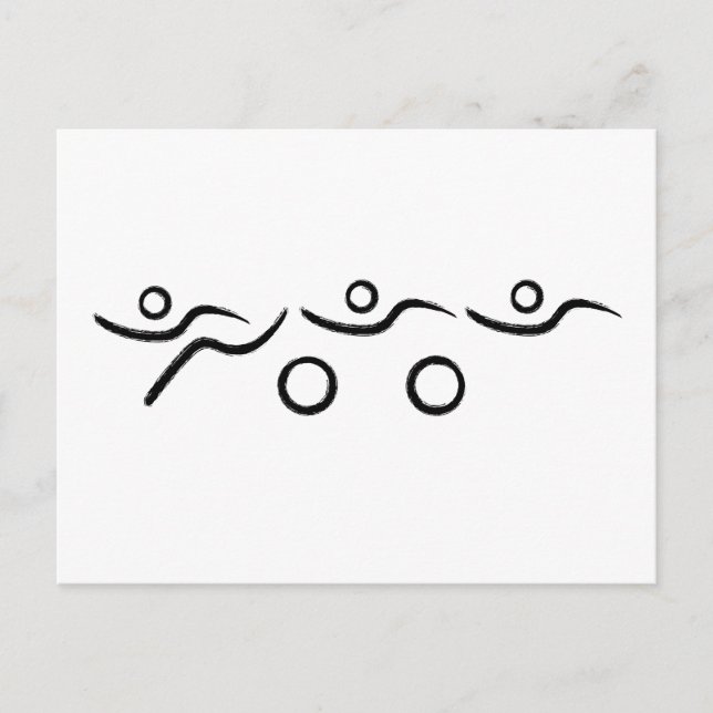 Carte Postale Triathlon cool et design unique (Devant)