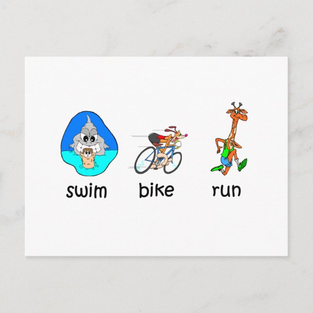 Carte Postale Triathlon drôle (Devant)