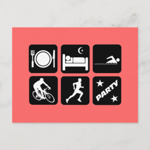 Carte Postale Triathlon drôle