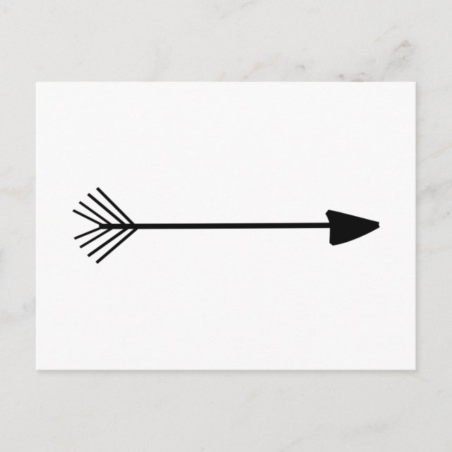 Carte Postale Tribal Art Single Black Arrow Design tendance (Devant)