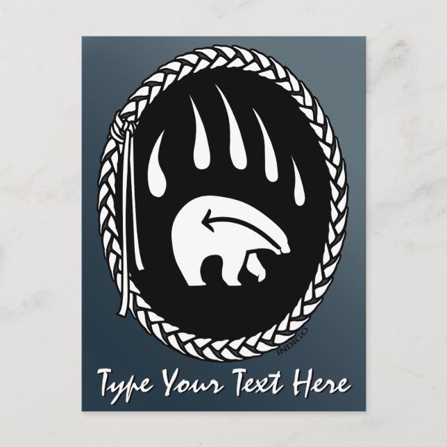 Carte postale Tribal Bear Claw Carte postale Autoc (Devant)