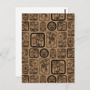 Carte Postale Tribal MAYA ancien masque motif 1