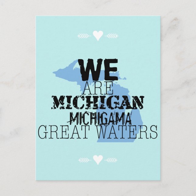 Carte Postale Tribal Michigan Michigama Great Waters vers le nor (Devant)
