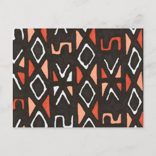 Carte Postale Tribal Orange African Mudchiffon Imprimer