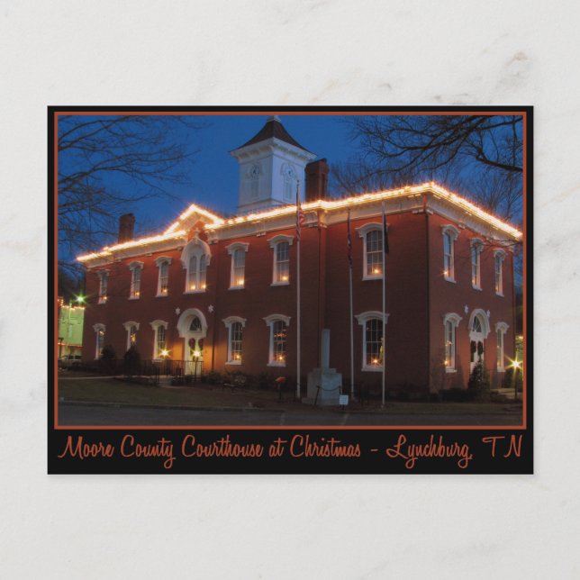 Carte Postale Tribunal du comté de Moore à la nuit - Lynchburg ( (Devant)