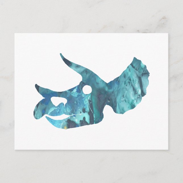 Carte Postale Tricératops Crâne Art (Devant)