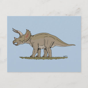 Carte Postale Tricératops de Dinosaure Crétacé