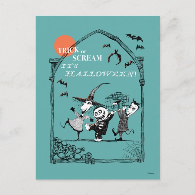Carte Postale Trick or Treak les garçons d'Oogie (Devant)