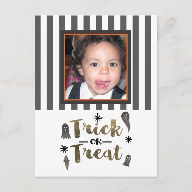 Carte Postale Trick or Treat Ghosts Chic Modern Halloween Photo (Devant)