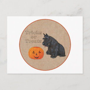 Carte Postale Trick or Treat Scottie Dog