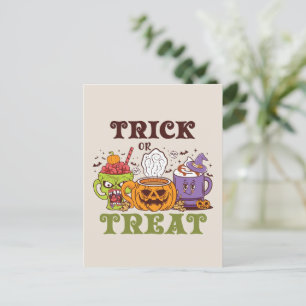 Carte Postale Trick Ou Treat - Belle brasse De Café Halloween