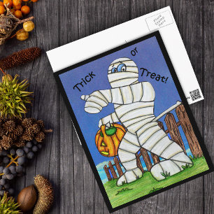 Carte postale Trick ou Treat Mummy