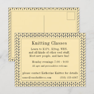 CARTE Postale "Tricot Classes" CRÈME NOIRE