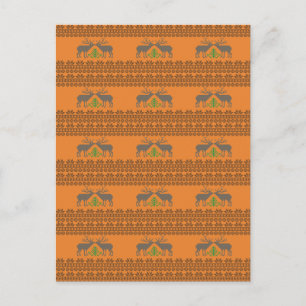 Carte Postale Tricot d'art populaire de rennes lituanien motif