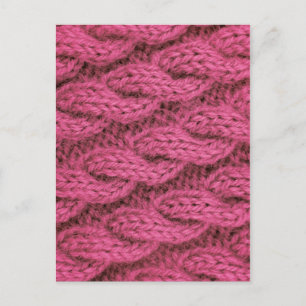 Carte Postale Tricot de câble rose