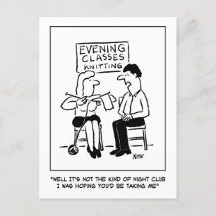 Carte Postale Tricot Éducation des adultes Classe de nuit et clu