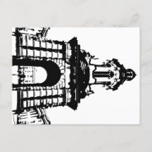 Trinity College Dublin Campanile, noir et blanc