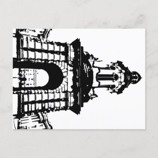 Carte Postale Trinity College Dublin Campanile, noir et blanc