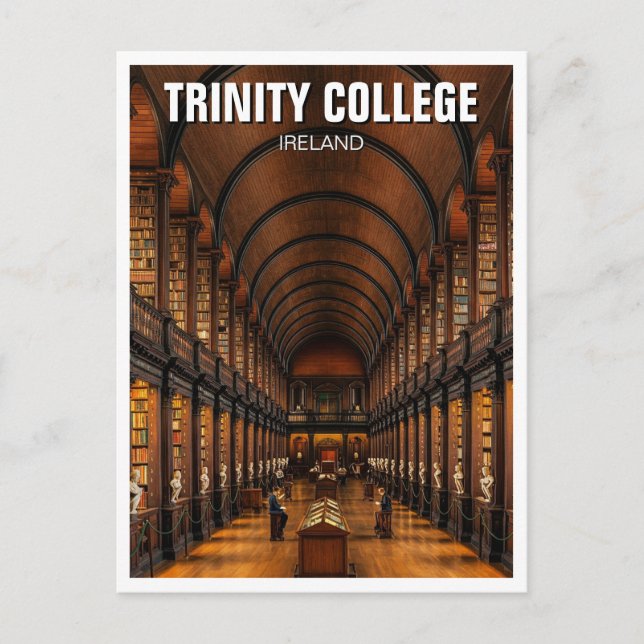 Carte Postale Trinity College Dublin Ireland Library (Devant)