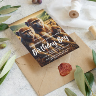 Carte Postale Trio de singes folâtrant