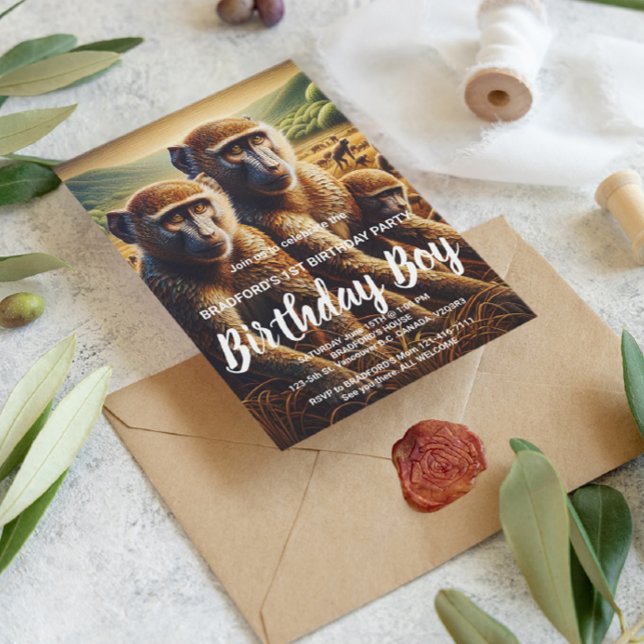 Carte Postale Trio de singes folâtrant (Créateur téléchargé)