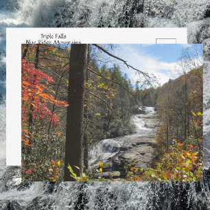 Carte Postale Triple Falls North Carolina Photographie de Chute