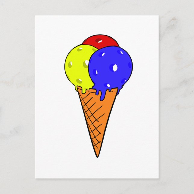 Carte Postale Triple Flavor Crème de glace Pickleball (Devant)