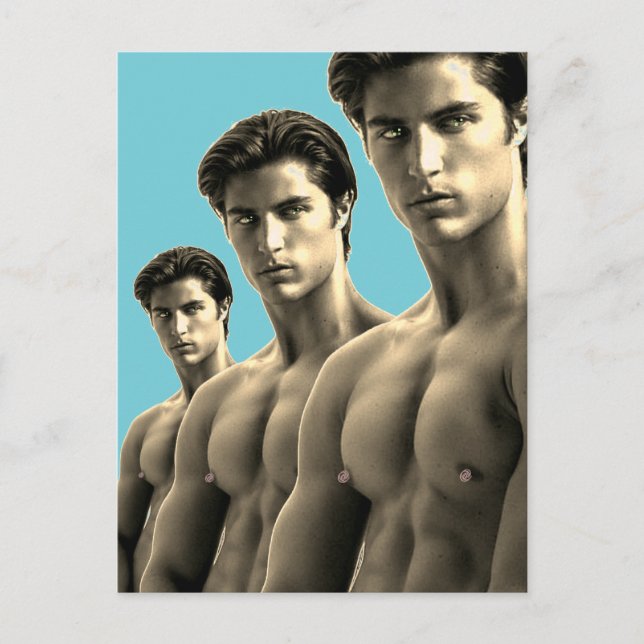 Carte Postale Triple Hunks (Devant)