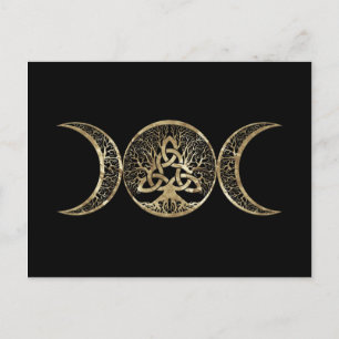 Carte Postale Triple Lune Arbre de Vie Triquetra